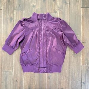 Caren Sport Eggplant Purple Short Sleeve Jacket 1X